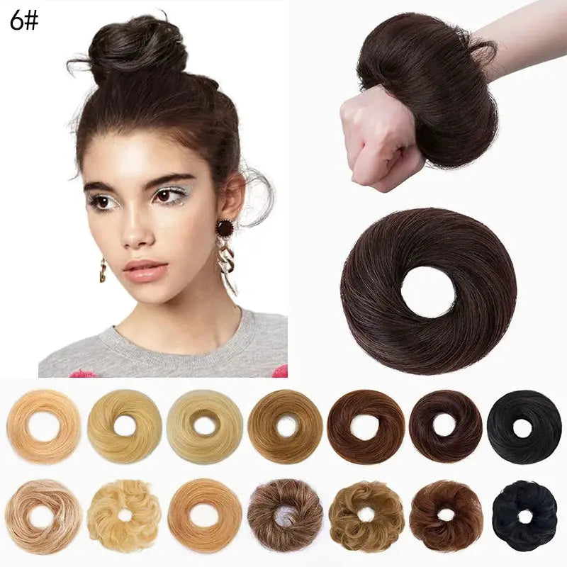 Short Ponytail Bun Hair Extensions Tousled Updo Bun Hairpieces With Elastic Rubber Band Hair Accessories Beauty hair & fashionfj