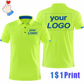 Quick-drying sports polo shirt custom printed company brand logo casual short-sleeved polo print shirt T-shirt 4XL 2025 Beauty hair & fashionfj