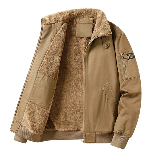 Winter Fashion Trendy Jacket for Men, Padded with Fleece and Thickened Lambswool, Casual and Loose-fitting,Warm Clothing for Men