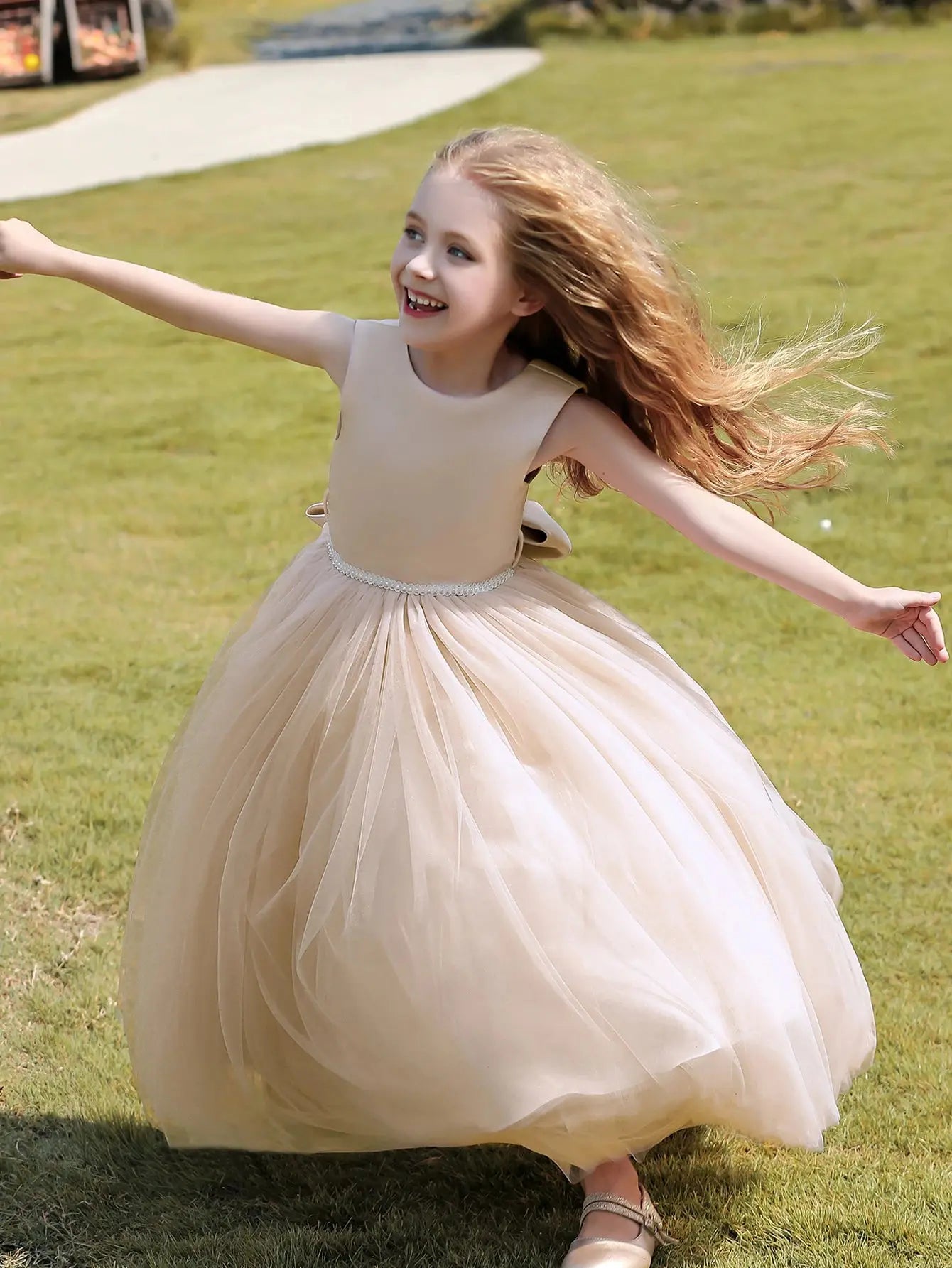 Formal Birthday Party Dress for Teenage Girls New Design Big Bow Tulle Dresses Kids Princess Prom Pageant Ball Gown Size 5-12y Beauty hair & fashionfj