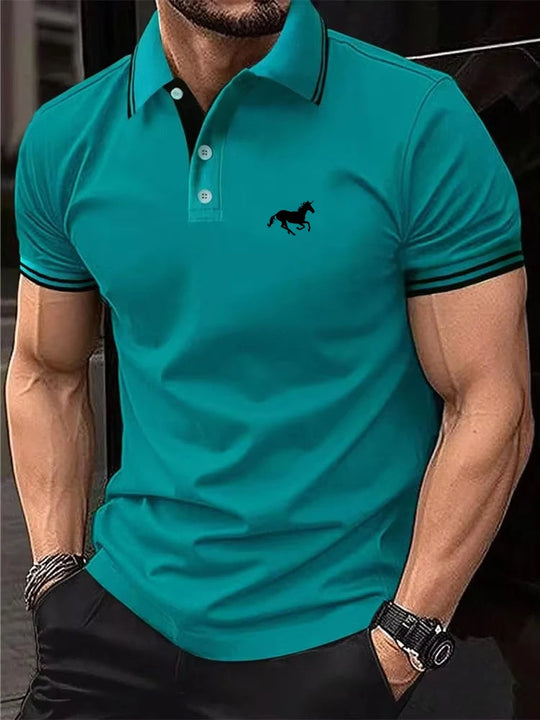 New Men's T-shirt Classic Short sleeved Polo Shirt Summer Top Casual T-shirt Button Lapel Super Large S-3XL Casual Polo Shirt Beauty hair & fashionfj