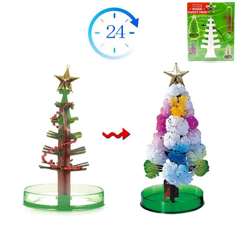 Magic Christmas Tree Magical Growing Tree Crystal Sakura Mini Tree Paper Tree Blossoming Xmas Gift Educational Toys DIY Kid Toy