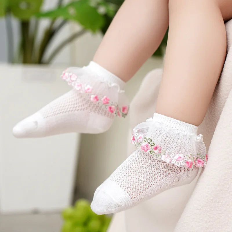 Girls Socks 2025 Spring Summer Breathable Mesh Lace Socks for Kids Baby Children Princess Socks Toddler Items Clothing