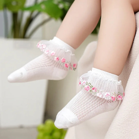 Girls Socks 2025 Spring Summer Breathable Mesh Lace Socks for Kids Baby Children Princess Socks Toddler Items Clothing