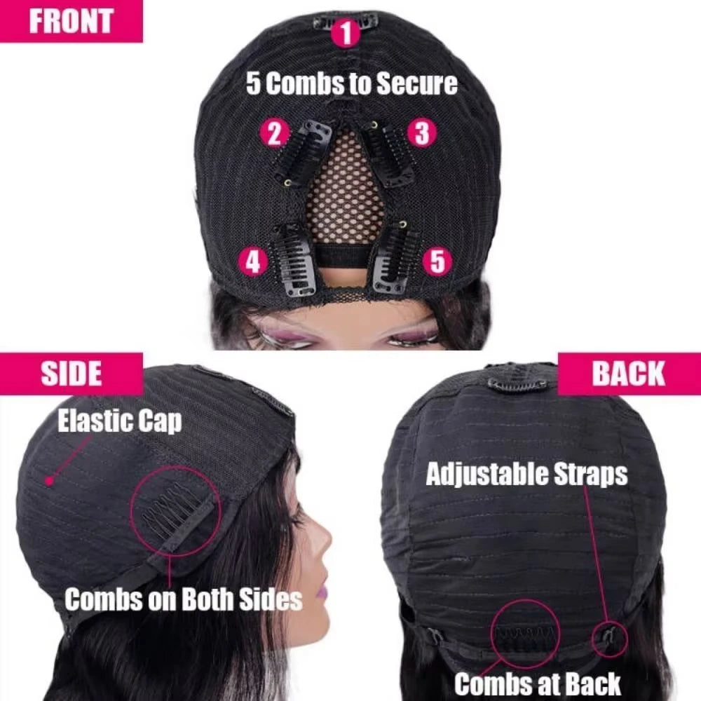 30 Inch Bone Straight Wig V Part Human Hair Wigs For Women 100% Human Hair No Glue No Sew In Clip In Half Wig Read To Wear Go Beauty hair & fashionfj