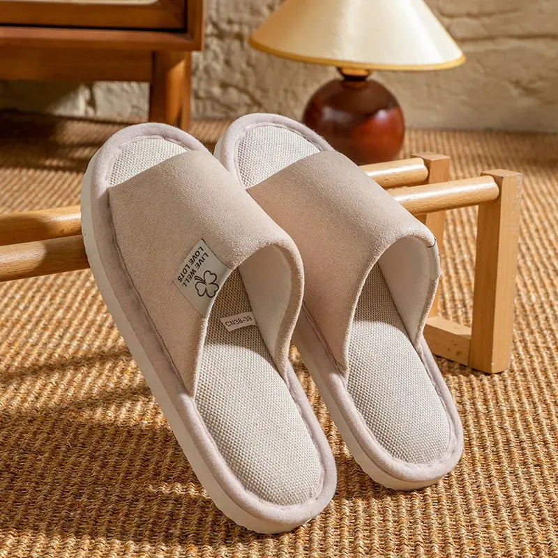 Slippers for Men，Non-Slip Soft-Soled Indoor House Slippers for Spring&Summer, All-Season Linen Home Comfortable Slippers Beauty hair & fashionfj