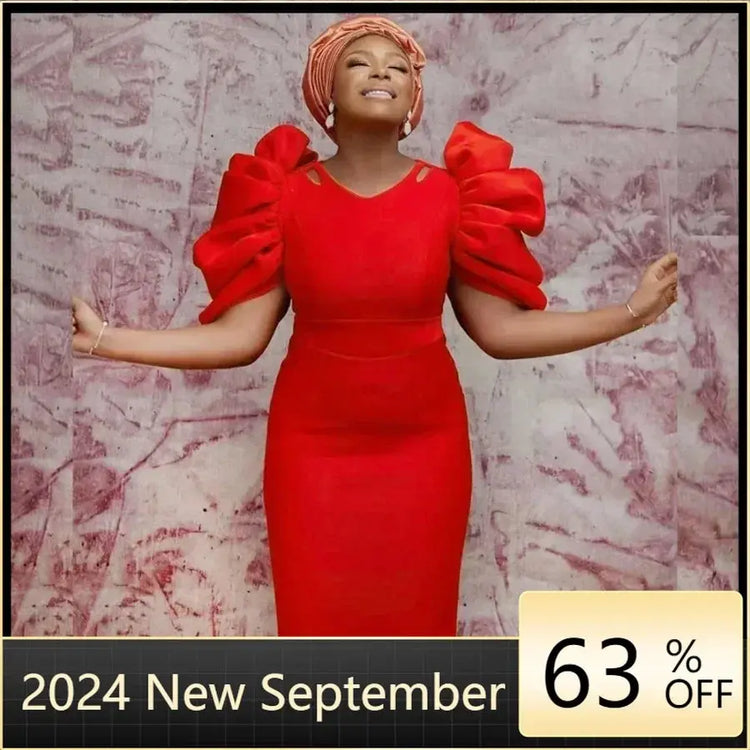 Customized African Party Evening Dresses for Women Elegant Summer Short Sleeve V-neck Polyester Maxi Dress Gowns Outfits Africa Beauty hair & fashionfj