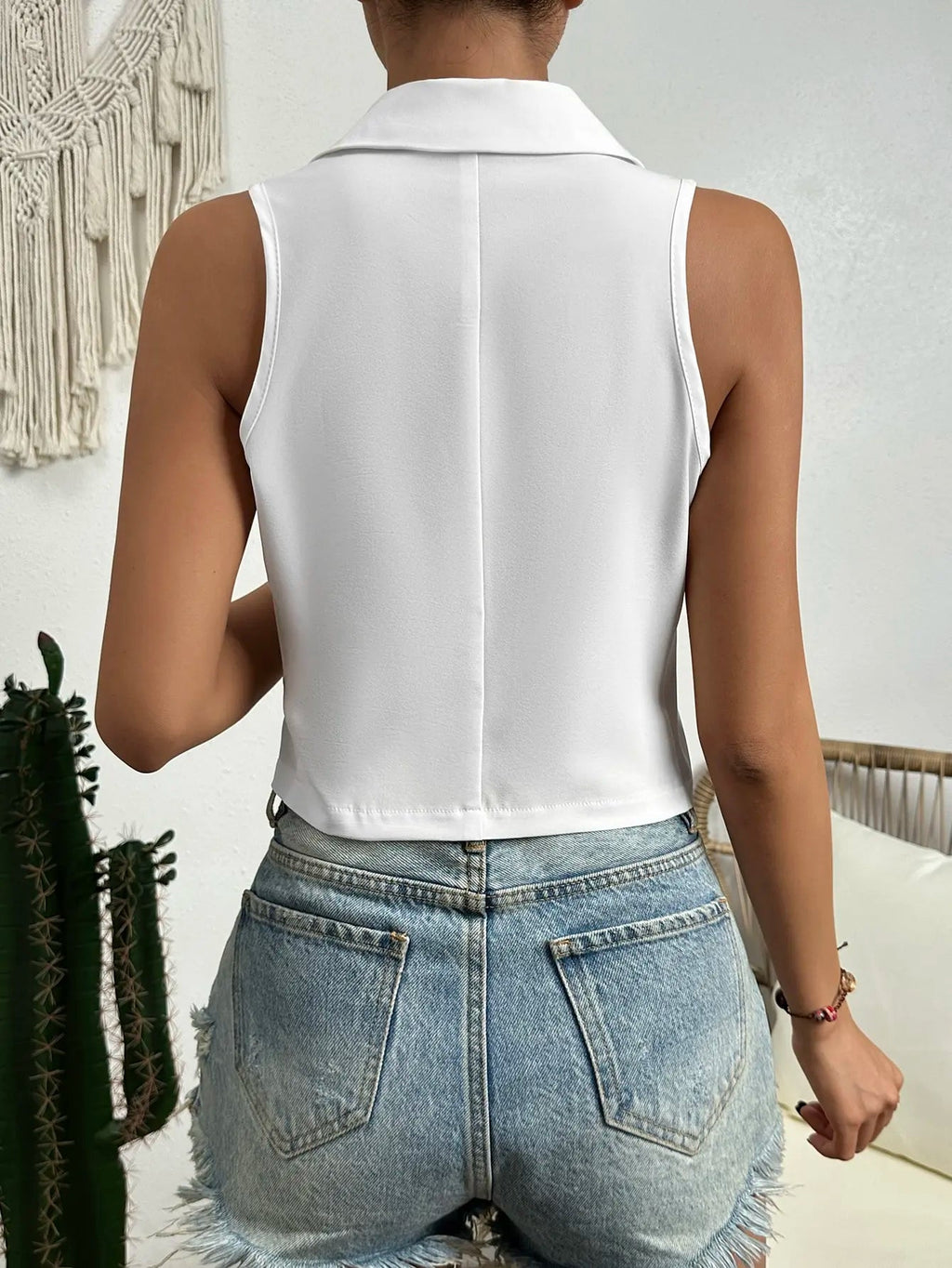 2024 spring new women's fashion Europe and the United States style casual slim vest vest vest Beauty hair & fashionfj