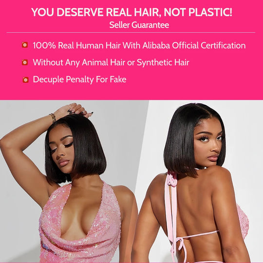 Wear Go Bob Wigs For Women Human Hair 180% Straight Glueless Wig Ready To Go Human Hair Wig Pre Cut Preplucked Lace Air Wig Sale Beauty hair & fashionfj