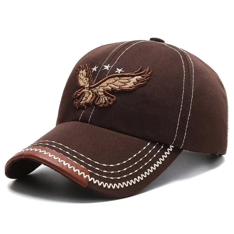 Hats Men'S And Women'S Four-Season Shade Baseball Cap Eagle Embroidery Korean Version Trendy Casual Couple Sunscreen Sun Hat Beauty hair & fashionfj