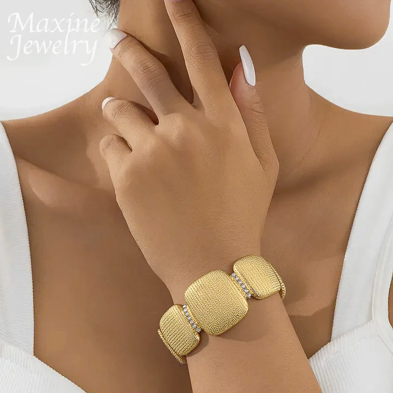 Golden Collar Chunky Round Gold Plated Jewelry Set Women Necklace Earring Bracelet Ring African Bridal Wedding Party Gifts Beauty hair & fashionfj