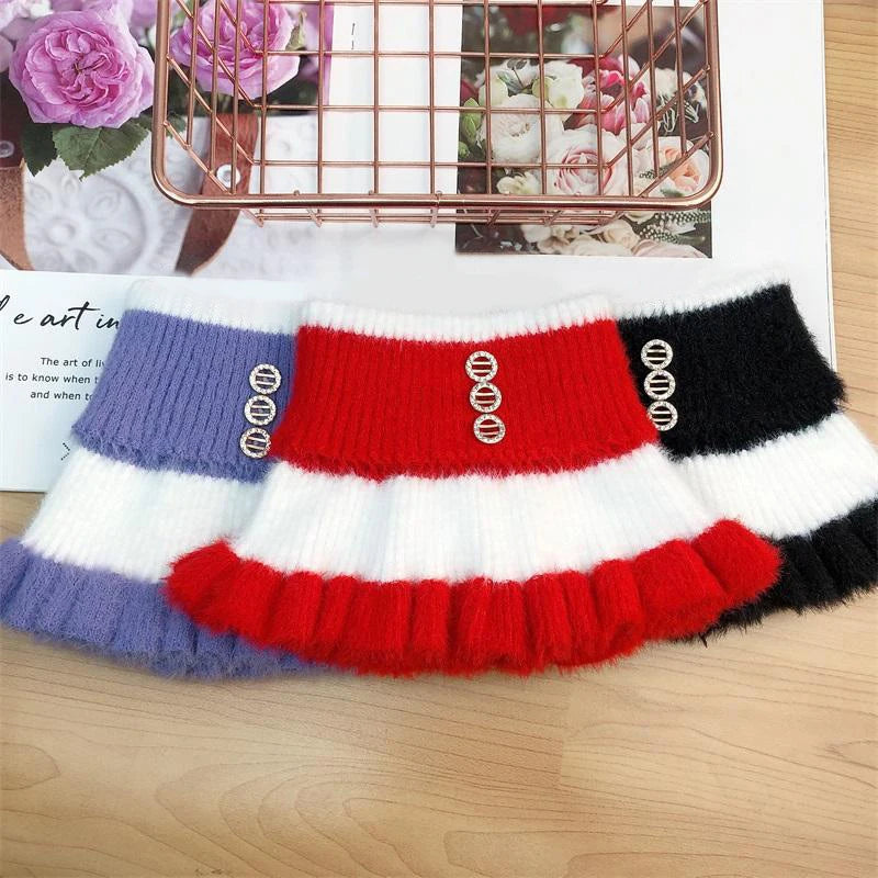 Women's Fake Collar Protects Cervical Spine Winter Warm Scarf Cycling Thick Elastic Neck Fur Velvet