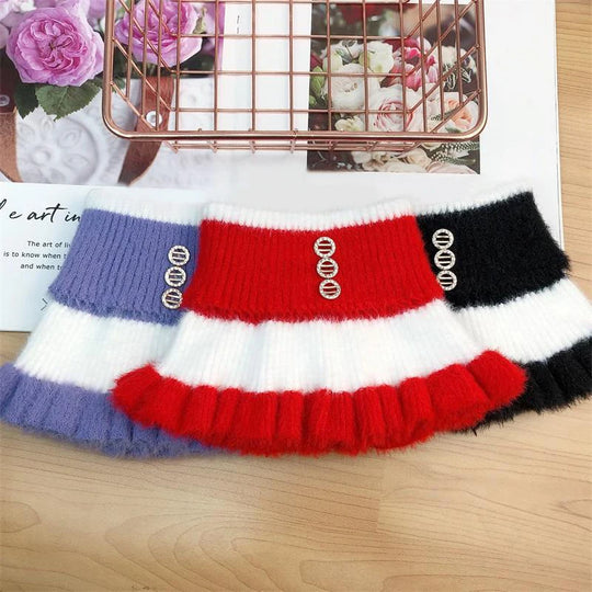 Women's Fake Collar Protects Cervical Spine Winter Warm Scarf Cycling Thick Elastic Neck Fur Velvet