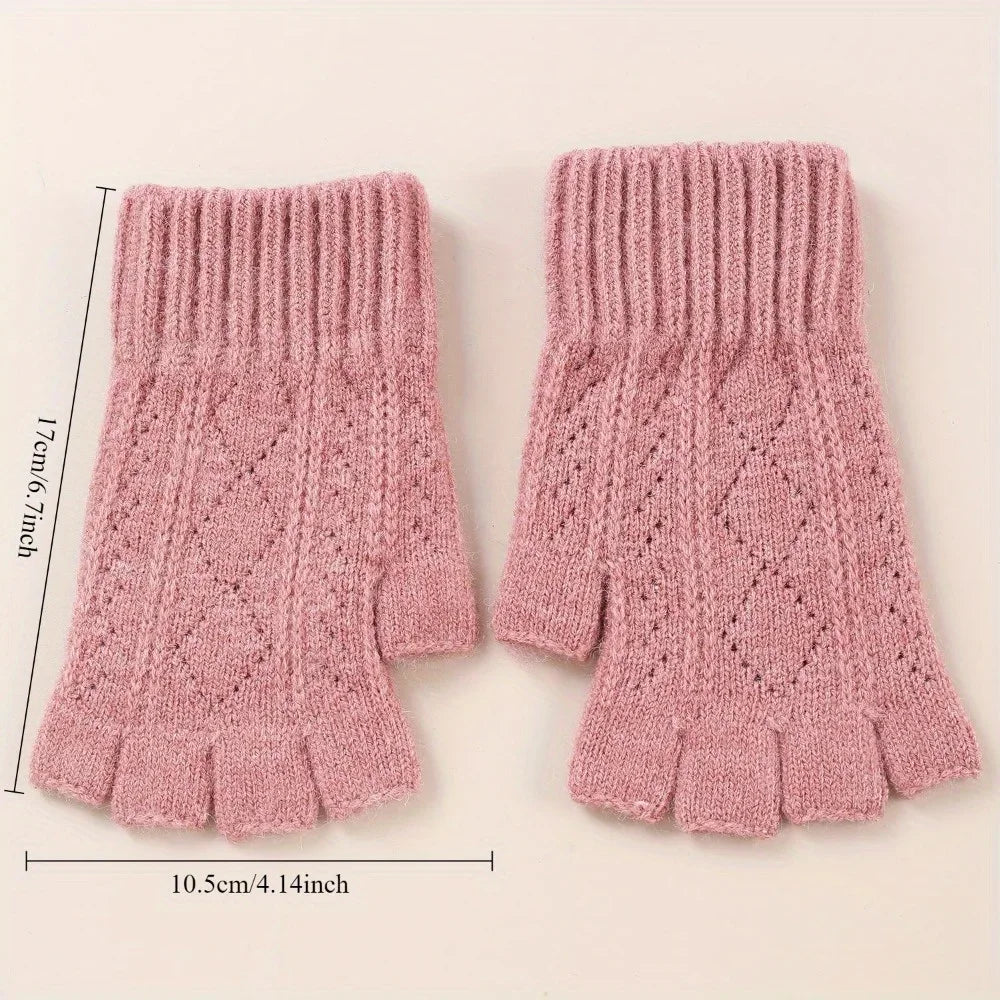 Thermal Winter Half Finger Knitted Gloves for Men and Women -Warm, Breathable and Comfortable for Outdoor Activities and Fitness