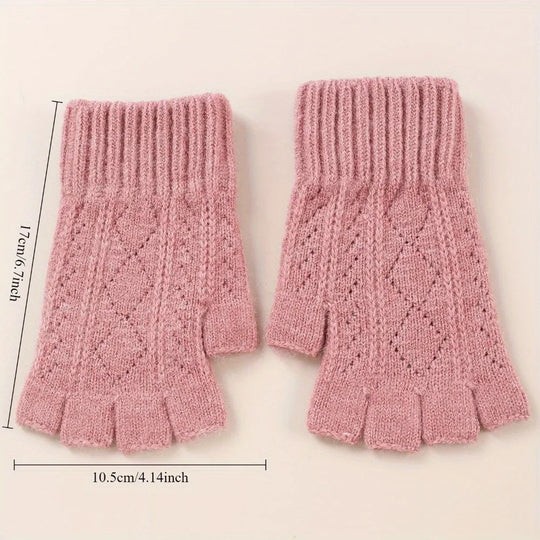 Thermal Winter Half Finger Knitted Gloves for Men and Women -Warm, Breathable and Comfortable for Outdoor Activities and Fitness