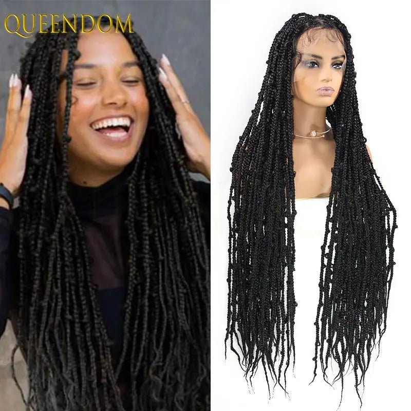 38" Synthetic Butterfly Braided Wigs Full Lace Wigs Braiding Hair Wig Goddess Locs Box Braids Wig For Black Women Afro One Sale Beauty hair & fashionfj