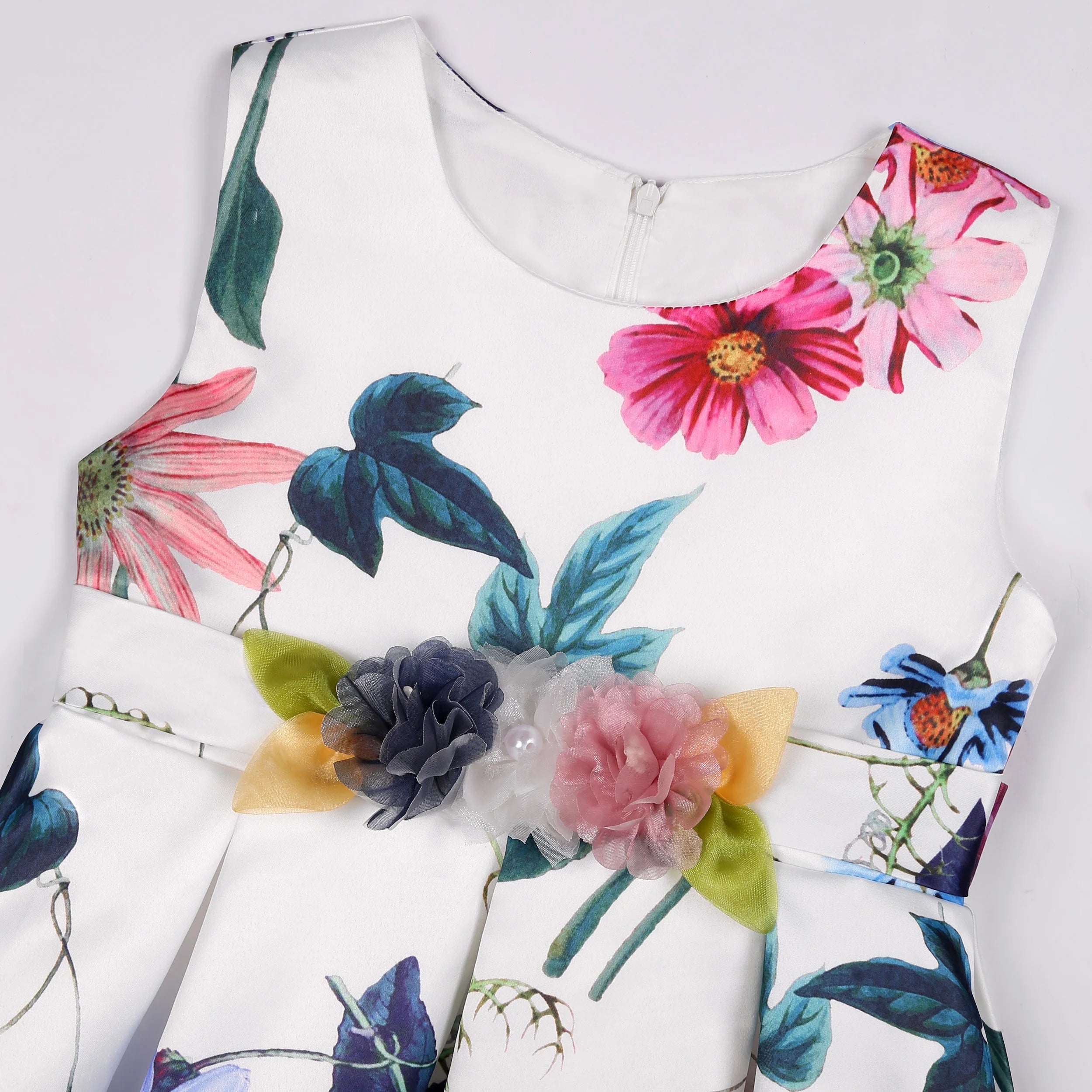 2025European and American children's new flower vintage print princess dress girl holiday party dress dress Beauty hair & fashionfj