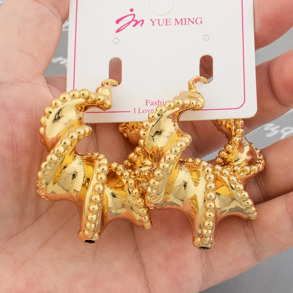 Large Earrings for African American 18k Gold Plated Jewelry Fashion Beautiful Dubai Women Hoope Earring Wholesale