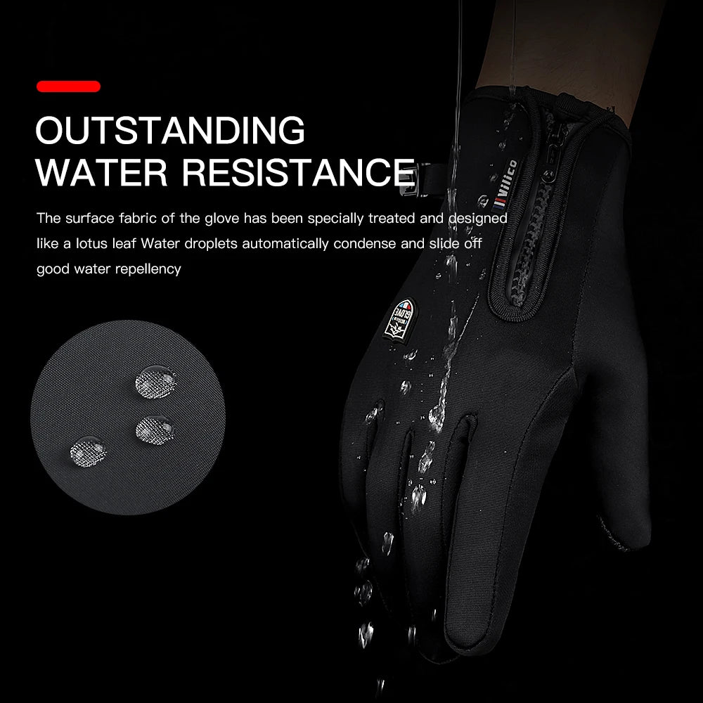Thermal Gloves For Men Winter Cycling Bike Warm Fleece Cold Resistance Wind Waterproof Outdoor Running Skiing Mittens