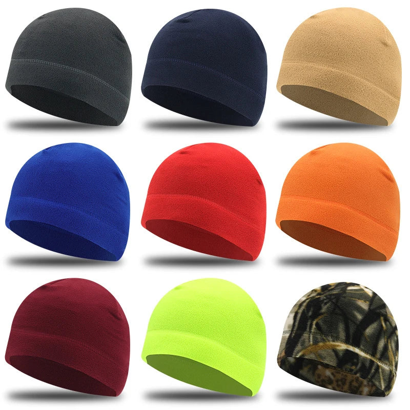 Winter New Fleece Hat Windproof Outdoor Hiking Accessories Hunting Men Caps Snowboard Cycling Warmer Brimless Beanies Hat