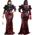 African Dresses For Women 2022 Lady Elegant Glittering Evening Dress Sparkle Sequin Sexy Sheath Maxi Party Gowns Come With Belt Beauty hair & fashionfj