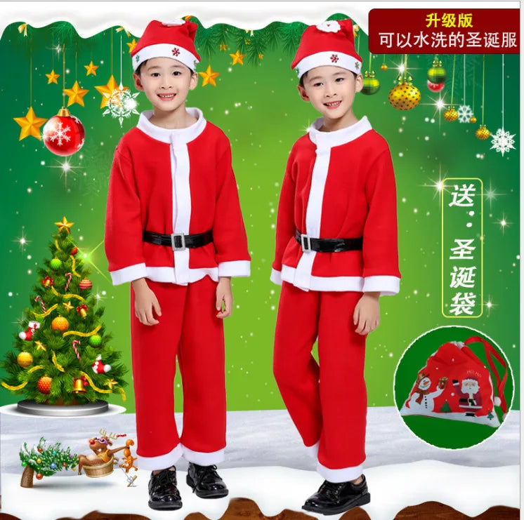 Christmas Baby Clothes Kids Santa Claus Cosplay Costume Boys Long Sleeve Clothes Toddler Girls Dress Cute Infant Winter Outwear