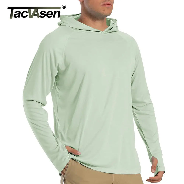 TACVASEN Sun Protection T-Shirts Mens Long Sleeve Hoodie Casual UV-Proof T-Shirts Breathable Lightweight Quick Dry T shirts Male Beauty hair & fashionfj