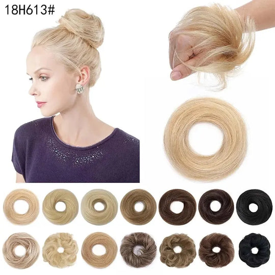 Short Ponytail Bun Hair Extensions Tousled Updo Bun Hairpieces With Elastic Rubber Band Hair Accessories Beauty hair & fashionfj