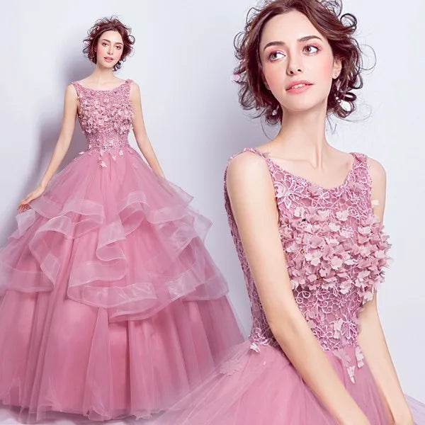 Ball Gown Evening Prom Dresses Lace Appliques Formal Prom Gowns Simple Floor-Length Vestidos Beauty hair & fashionfj