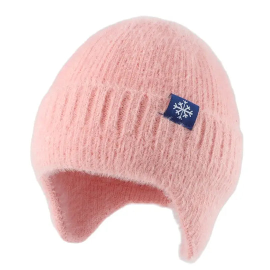 Soft Warm Winter Hats For Women Faux Fur Knitted Hat Outdoor Ears Protection Plush Beanie Bonnet Fashion Street Hip Hop Cap