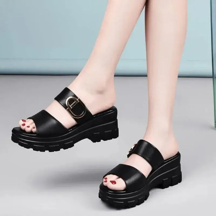 Woman Slippers Platform Sandals Thick Shoes For Women Casual Outside Slides Stylish Shoe High Quality Novelties Sale Luxury Beauty hair & fashionfj