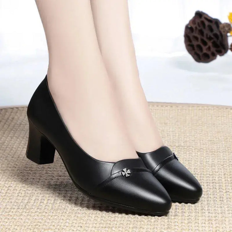women fashion sweet light weight black patent leather slip on stiletto heel shoes lady classic daily beige office footwear b414 Beauty hair & fashionfj