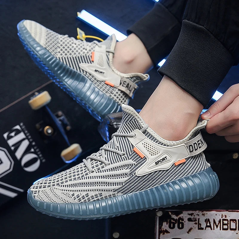 Sports Men's Running Shoes Summer New Classic Breathable Casual Running Breathable Mesh Shock-absorbing Black Tennis Shoes
