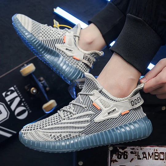 Sports Men's Running Shoes Summer New Classic Breathable Casual Running Breathable Mesh Shock-absorbing Black Tennis Shoes