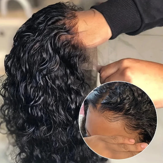 Brazilian Wear And Go Loose Water Wave Wet And Wavy Lace Frontal Human Hair Wigs Curly Bob Glueless Wigs For Black Women Cheap