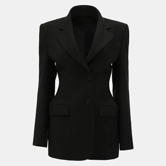 Elegant Suit Jacket Mini Skirt Sets Women Lapel Long Sleeve Single Blazers High Waist A-line Skirts 2025 Autumn Lady Outfits Beauty hair & fashionfj