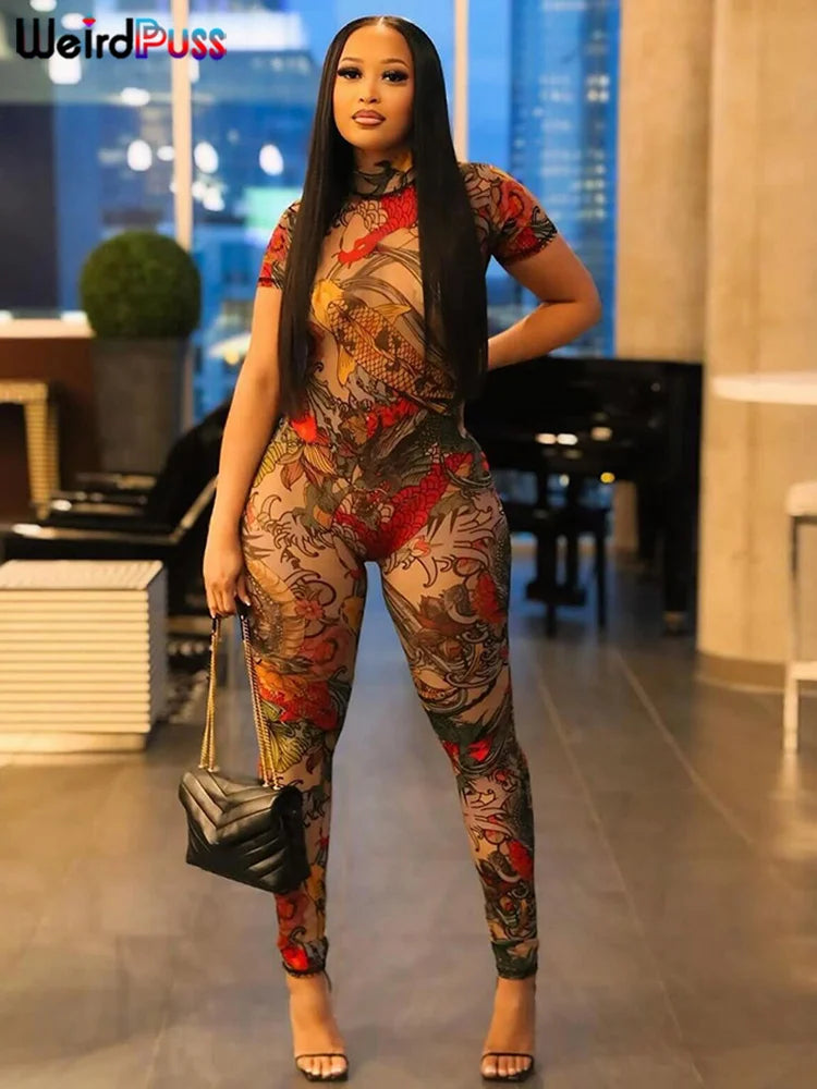 See Through Jumpsuit Beauty hair & fashionfj