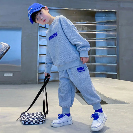 New Boys Casual Sets Boys Sports Autumn Suits Children's Spring Letter Tracksuit Kids Fashion Sweatshirts+Pants 2Pcs Outfits Beauty hair & fashionfj