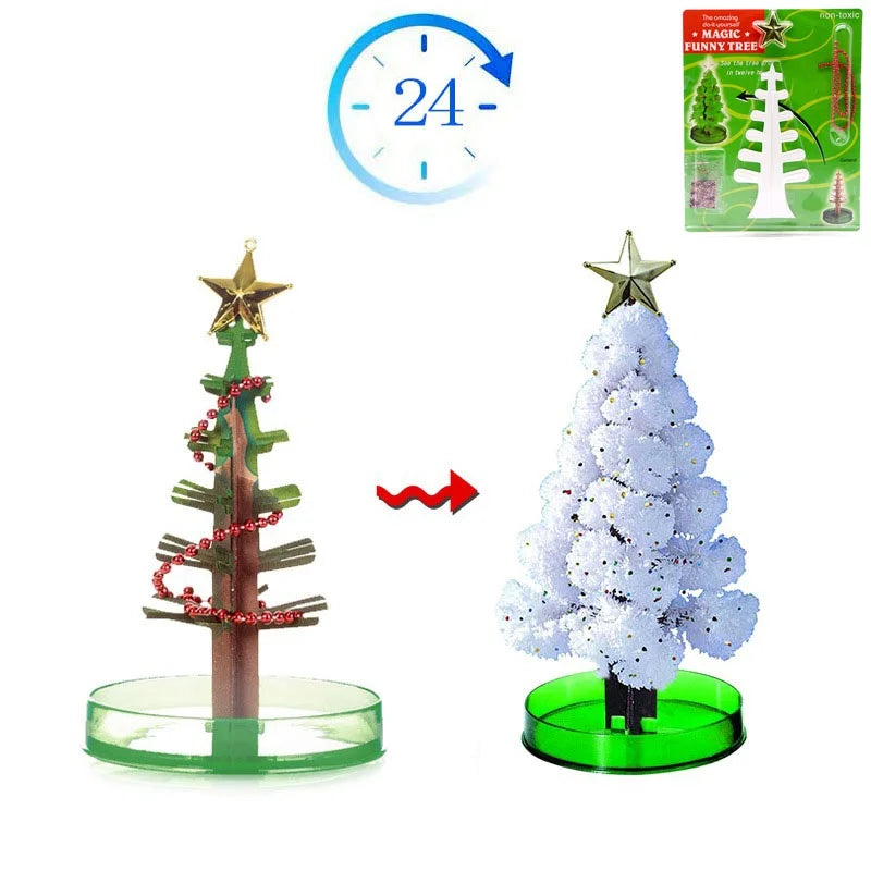 Magic Christmas Tree Magical Growing Tree Crystal Sakura Mini Tree Paper Tree Blossoming Xmas Gift Educational Toys DIY Kid Toy
