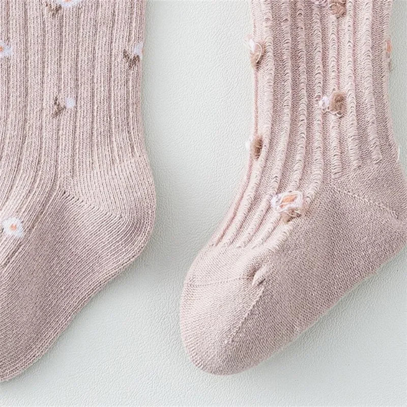 Kids Socks For 0-5 Years Girls Autumn Winter Cotton Print Children's Girls Socks Soft Beauty Toddler Princess Long Sock