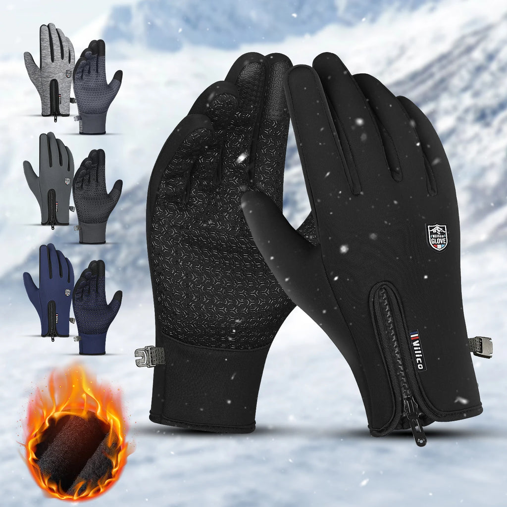 Thermal Gloves For Men Winter Cycling Bike Warm Fleece Cold Resistance Wind Waterproof Outdoor Running Skiing Mittens