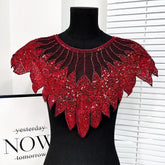 Sparkling Sequin Bead Feather Patches for Wedding Dress DIY - Tulle Fabric Applique Waistbands Shoulder Decor Skirts Accessories Beauty hair & fashionfj