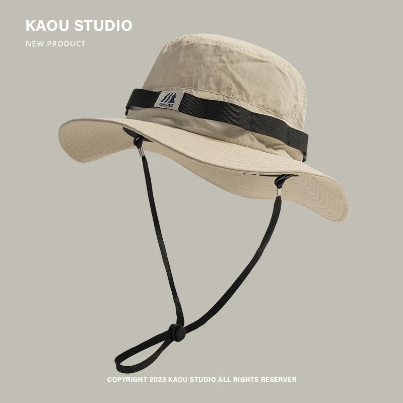 Outdoor Hiking Bucket Hats for Women Men Spring Summer Big Brim Fisherman Sun Protection Sun Hats Fashion Versatile Travel Cap Beauty hair & fashionfj