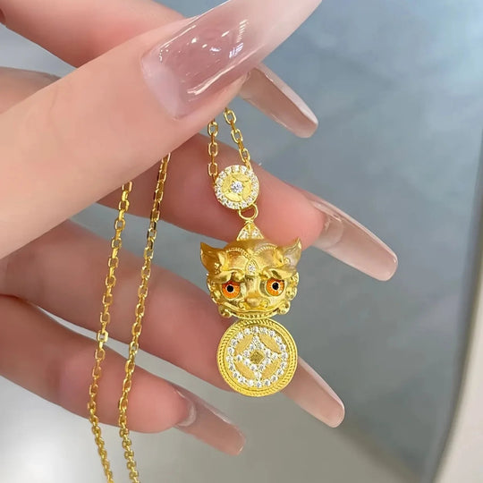 9999 24K REAL gold necklace women's real gold necklace pendant gold necklace women's jewelry fashion hundred items Beauty hair & fashionfj