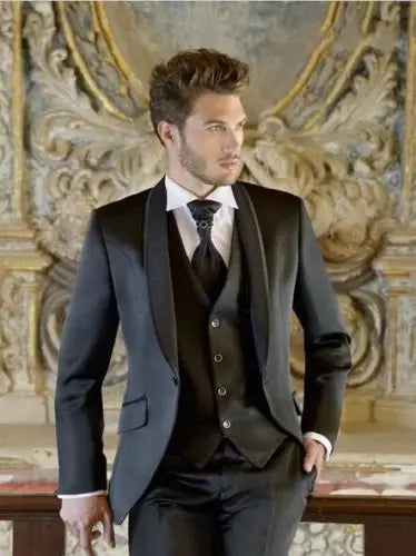 3 Piece Latest Coat Pant Designs Gold Satin Men Suit Formal Skinny Stage Blazer Shiny Prom Style Tuxedo Custom Jacket Pant Terno Beauty hair & fashionfj