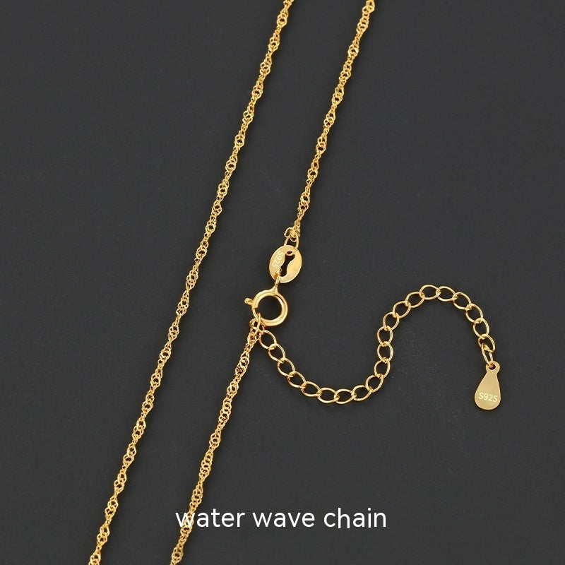 18K Gold Necklace Women's 925 Sterling Silver Gold Plated Chain Beauty hair & fashionfj