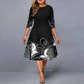 Elegant Temperament Hedging Print Midi Dress Beauty hair & fashionfj