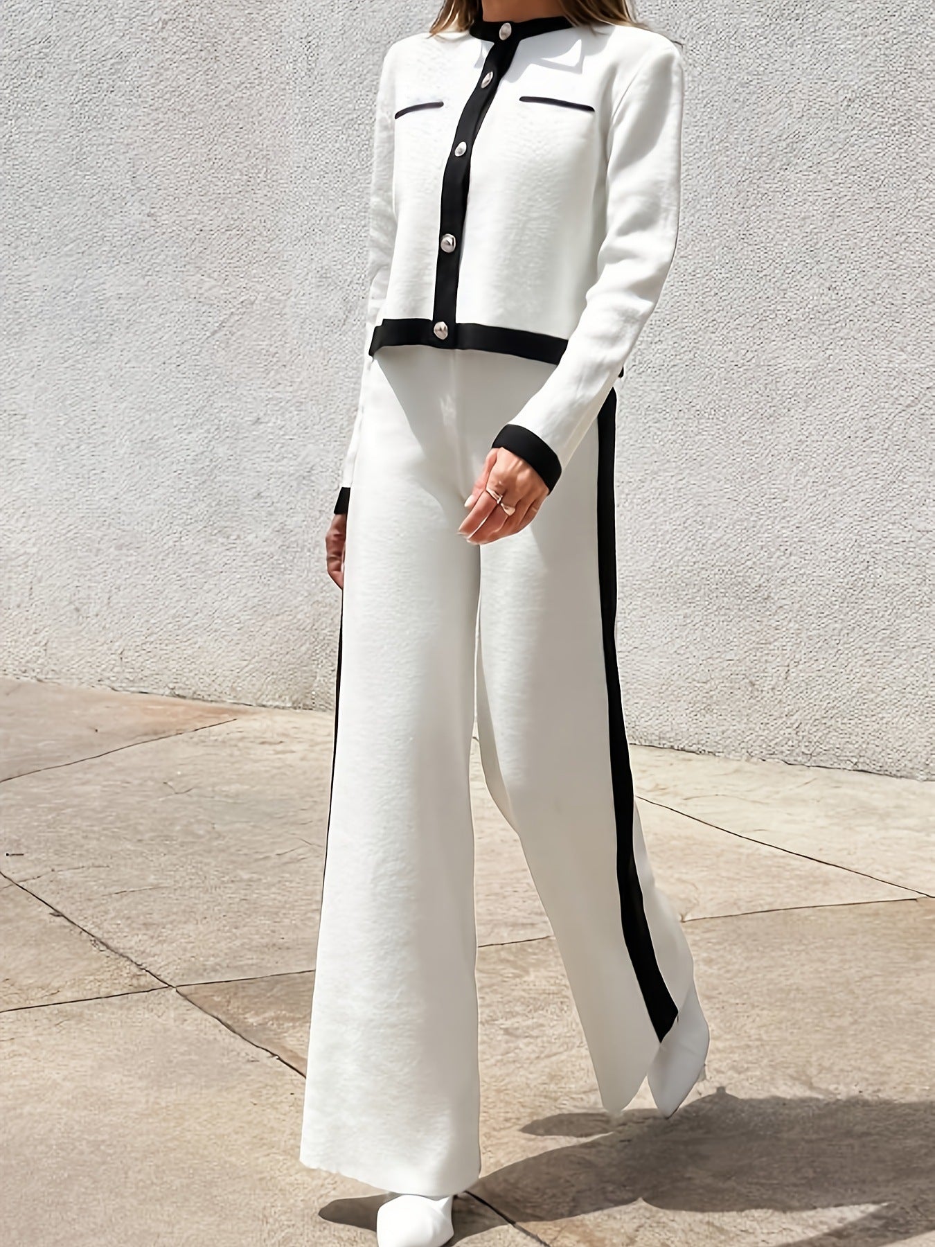 New Elegant Style Round Neck Long-sleeve Suit Beauty hair & fashionfj