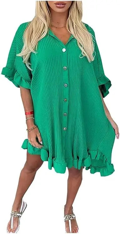 Ladies Pleated Dress Beauty hair & fashionfj