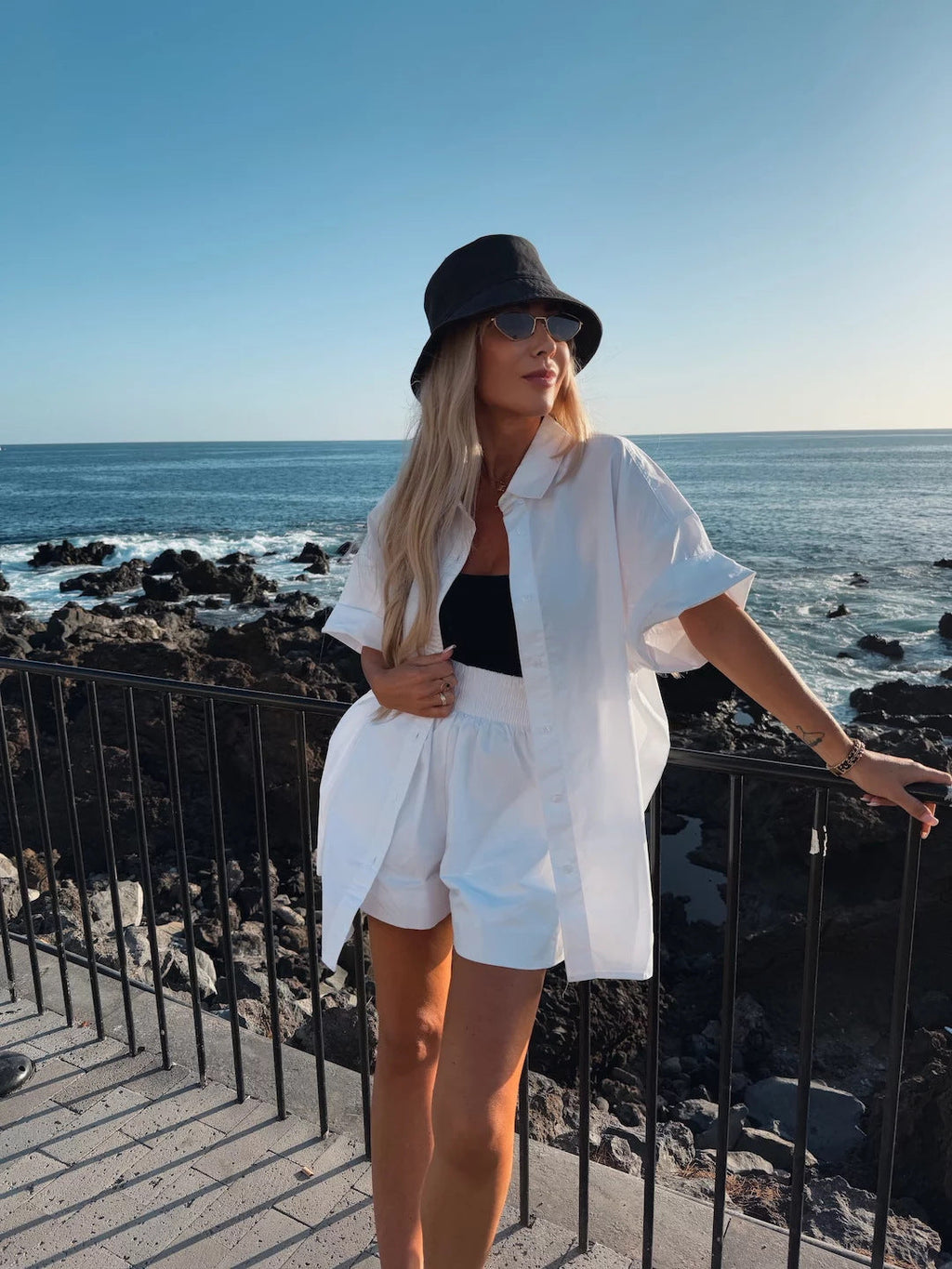 Shirt Elastic Sports Shorts Two-piece Set Beauty hair & fashionfj